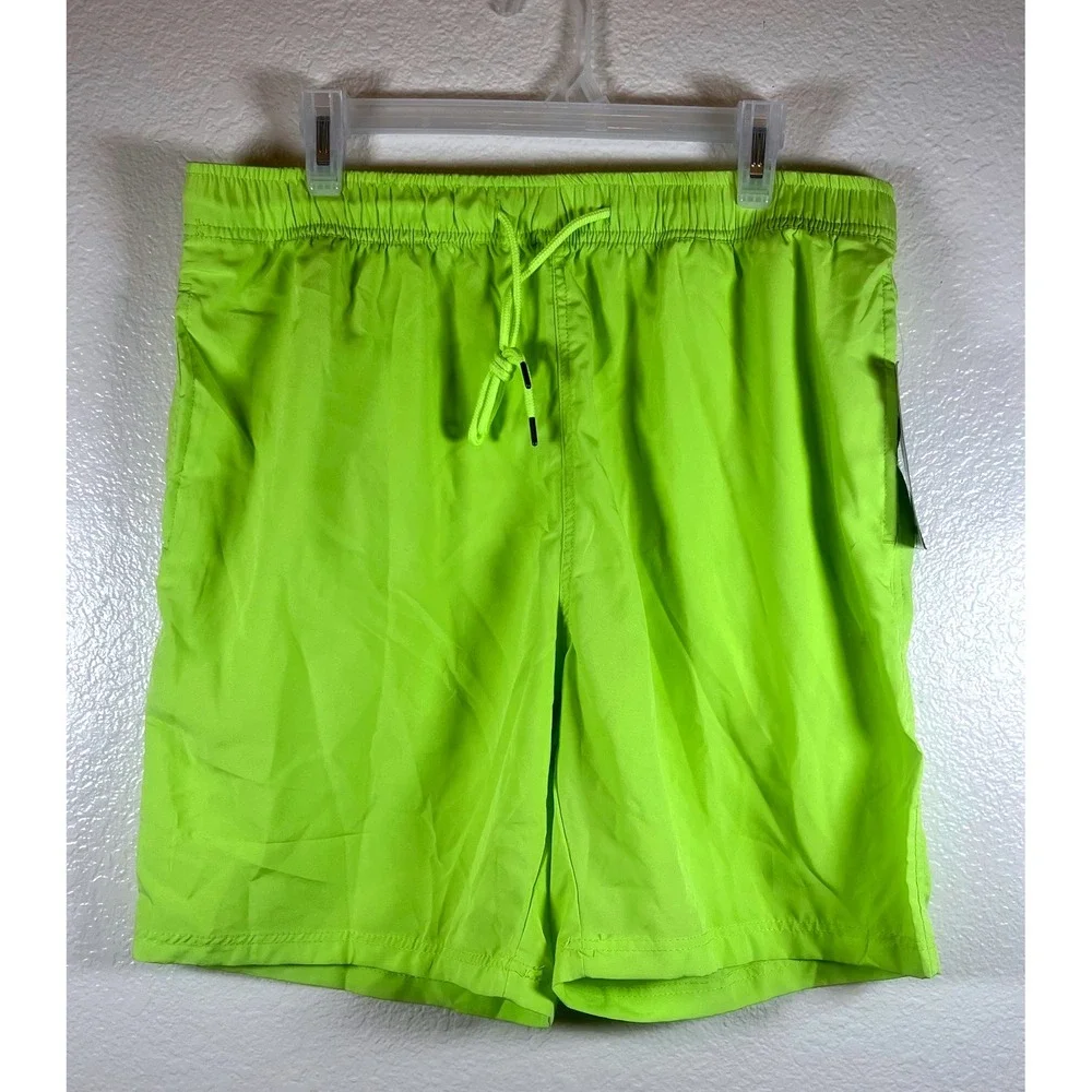 SMONTY Swim Trunks XL LIME GREEN Drawstring Quick Dry UV Protection Beach Shorts